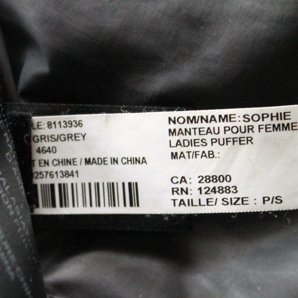 Rudsak Sophie Down Coat with Leather Belt / Small / Grey Black Down - Picture 15 of 16